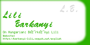 lili barkanyi business card